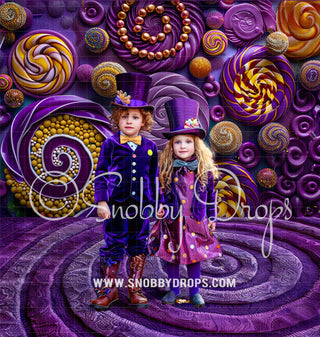 Lolli Wall Candy Factory Fabric Backdrop-Fabric Photography Backdrop-Snobby Drops Fabric Backdrops for Photography, Exclusive Designs by Tara Mapes Photography, Enchanted Eye Creations by Tara Mapes, photography backgrounds, photography backdrops, fast shipping, US backdrops, cheap photography backdrops