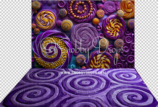 Lolli Wall Candy Factory Fabric Backdrop-Fabric Photography Backdrop-Snobby Drops Fabric Backdrops for Photography, Exclusive Designs by Tara Mapes Photography, Enchanted Eye Creations by Tara Mapes, photography backgrounds, photography backdrops, fast shipping, US backdrops, cheap photography backdrops