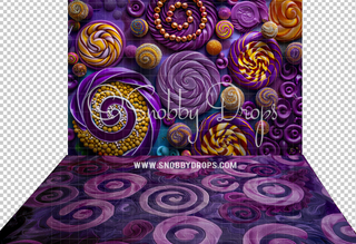 Lolli Wall Candy Factory Fabric Backdrop-Fabric Photography Backdrop-Snobby Drops Fabric Backdrops for Photography, Exclusive Designs by Tara Mapes Photography, Enchanted Eye Creations by Tara Mapes, photography backgrounds, photography backdrops, fast shipping, US backdrops, cheap photography backdrops