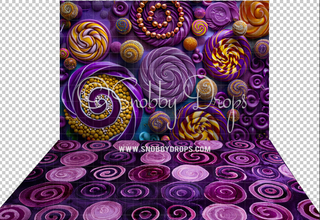 Lolli Wall Candy Factory Fabric Backdrop-Fabric Photography Backdrop-Snobby Drops Fabric Backdrops for Photography, Exclusive Designs by Tara Mapes Photography, Enchanted Eye Creations by Tara Mapes, photography backgrounds, photography backdrops, fast shipping, US backdrops, cheap photography backdrops