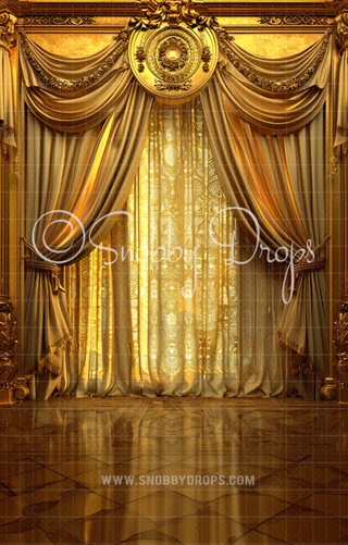 Luxurious Gold Room Backdrop Sweep-Fabric Photography Backdrop-Snobby Drops Fabric Backdrops for Photography, Exclusive Designs by Tara Mapes Photography, Enchanted Eye Creations by Tara Mapes, photography backgrounds, photography backdrops, fast shipping, US backdrops, cheap photography backdrops