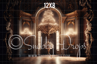 Luxurious Golden Room Fabric Backdrop-Fabric Photography Backdrop-Snobby Drops Fabric Backdrops for Photography, Exclusive Designs by Tara Mapes Photography, Enchanted Eye Creations by Tara Mapes, photography backgrounds, photography backdrops, fast shipping, US backdrops, cheap photography backdrops