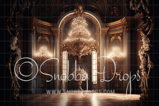 Luxurious Golden Room Fabric Backdrop-Fabric Photography Backdrop-Snobby Drops Fabric Backdrops for Photography, Exclusive Designs by Tara Mapes Photography, Enchanted Eye Creations by Tara Mapes, photography backgrounds, photography backdrops, fast shipping, US backdrops, cheap photography backdrops