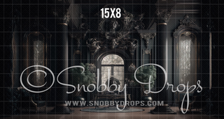 Luxurious Gothic Black Room Fabric Backdrop-Fabric Photography Backdrop-Snobby Drops Fabric Backdrops for Photography, Exclusive Designs by Tara Mapes Photography, Enchanted Eye Creations by Tara Mapes, photography backgrounds, photography backdrops, fast shipping, US backdrops, cheap photography backdrops