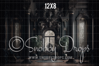 Luxurious Gothic Black Room Fabric Backdrop-Fabric Photography Backdrop-Snobby Drops Fabric Backdrops for Photography, Exclusive Designs by Tara Mapes Photography, Enchanted Eye Creations by Tara Mapes, photography backgrounds, photography backdrops, fast shipping, US backdrops, cheap photography backdrops