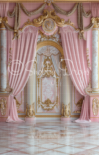 Luxurious Powder Pink Room Backdrop Sweep-Fabric Photography Backdrop-Snobby Drops Fabric Backdrops for Photography, Exclusive Designs by Tara Mapes Photography, Enchanted Eye Creations by Tara Mapes, photography backgrounds, photography backdrops, fast shipping, US backdrops, cheap photography backdrops
