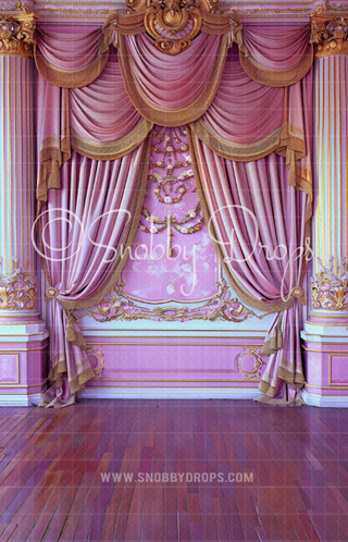 Magenta and Gold Room Backdrop Sweep-Fabric Photography Backdrop-Snobby Drops Fabric Backdrops for Photography, Exclusive Designs by Tara Mapes Photography, Enchanted Eye Creations by Tara Mapes, photography backgrounds, photography backdrops, fast shipping, US backdrops, cheap photography backdrops