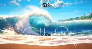 Magic Wave Beach Fabric Backdrop-Fabric Photography Backdrop-Snobby Drops Fabric Backdrops for Photography, Exclusive Designs by Tara Mapes Photography, Enchanted Eye Creations by Tara Mapes, photography backgrounds, photography backdrops, fast shipping, US backdrops, cheap photography backdrops