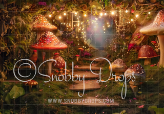 Magical Fairy Cove Forest Fabric Backdrop-Fabric Photography Backdrop-Snobby Drops Fabric Backdrops for Photography, Exclusive Designs by Tara Mapes Photography, Enchanted Eye Creations by Tara Mapes, photography backgrounds, photography backdrops, fast shipping, US backdrops, cheap photography backdrops