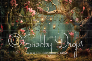 Magical Fairy Garden Fabric Backdrop-Fabric Photography Backdrop-Snobby Drops Fabric Backdrops for Photography, Exclusive Designs by Tara Mapes Photography, Enchanted Eye Creations by Tara Mapes, photography backgrounds, photography backdrops, fast shipping, US backdrops, cheap photography backdrops