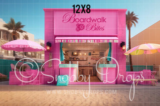 Malibu Beach Storefront Fabric Backdrop-Fabric Photography Backdrop-Snobby Drops Fabric Backdrops for Photography, Exclusive Designs by Tara Mapes Photography, Enchanted Eye Creations by Tara Mapes, photography backgrounds, photography backdrops, fast shipping, US backdrops, cheap photography backdrops