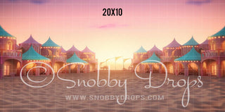 Malibu Doll Beach Carnival Fabric Backdrop 2-Fabric Photography Backdrop-Snobby Drops Fabric Backdrops for Photography, Exclusive Designs by Tara Mapes Photography, Enchanted Eye Creations by Tara Mapes, photography backgrounds, photography backdrops, fast shipping, US backdrops, cheap photography backdrops