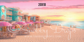 Malibu Doll Beach Fabric Backdrop 5-Fabric Photography Backdrop-Snobby Drops Fabric Backdrops for Photography, Exclusive Designs by Tara Mapes Photography, Enchanted Eye Creations by Tara Mapes, photography backgrounds, photography backdrops, fast shipping, US backdrops, cheap photography backdrops