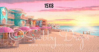 Malibu Doll Beach Fabric Backdrop 5-Fabric Photography Backdrop-Snobby Drops Fabric Backdrops for Photography, Exclusive Designs by Tara Mapes Photography, Enchanted Eye Creations by Tara Mapes, photography backgrounds, photography backdrops, fast shipping, US backdrops, cheap photography backdrops