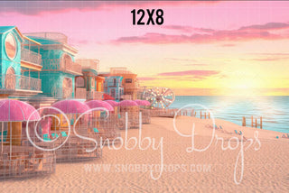 Malibu Doll Beach Fabric Backdrop 5-Fabric Photography Backdrop-Snobby Drops Fabric Backdrops for Photography, Exclusive Designs by Tara Mapes Photography, Enchanted Eye Creations by Tara Mapes, photography backgrounds, photography backdrops, fast shipping, US backdrops, cheap photography backdrops