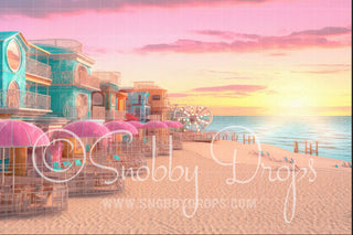 Malibu Doll Beach Fabric Backdrop 5-Fabric Photography Backdrop-Snobby Drops Fabric Backdrops for Photography, Exclusive Designs by Tara Mapes Photography, Enchanted Eye Creations by Tara Mapes, photography backgrounds, photography backdrops, fast shipping, US backdrops, cheap photography backdrops