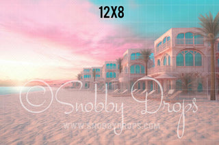 Malibu Doll Beach Fabric Backdrop-Fabric Photography Backdrop-Snobby Drops Fabric Backdrops for Photography, Exclusive Designs by Tara Mapes Photography, Enchanted Eye Creations by Tara Mapes, photography backgrounds, photography backdrops, fast shipping, US backdrops, cheap photography backdrops