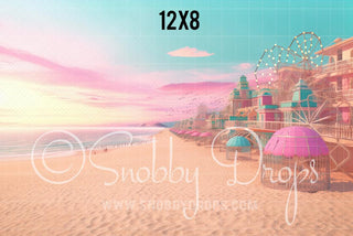 Malibu Doll Beach Fabric Backdrop-Fabric Photography Backdrop-Snobby Drops Fabric Backdrops for Photography, Exclusive Designs by Tara Mapes Photography, Enchanted Eye Creations by Tara Mapes, photography backgrounds, photography backdrops, fast shipping, US backdrops, cheap photography backdrops