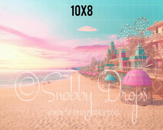 Malibu Doll Beach Fabric Backdrop-Fabric Photography Backdrop-Snobby Drops Fabric Backdrops for Photography, Exclusive Designs by Tara Mapes Photography, Enchanted Eye Creations by Tara Mapes, photography backgrounds, photography backdrops, fast shipping, US backdrops, cheap photography backdrops