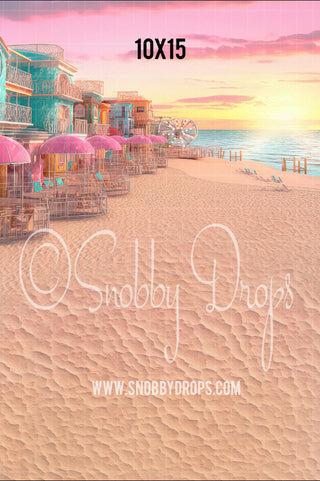 Malibu Doll Beach Fabric Backdrop Sweep-Fabric Photography Backdrop-Snobby Drops Fabric Backdrops for Photography, Exclusive Designs by Tara Mapes Photography, Enchanted Eye Creations by Tara Mapes, photography backgrounds, photography backdrops, fast shipping, US backdrops, cheap photography backdrops