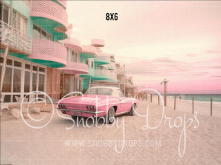 Malibu Doll Beach Sports Car Fabric Backdrop 3-Fabric Photography Backdrop-Snobby Drops Fabric Backdrops for Photography, Exclusive Designs by Tara Mapes Photography, Enchanted Eye Creations by Tara Mapes, photography backgrounds, photography backdrops, fast shipping, US backdrops, cheap photography backdrops