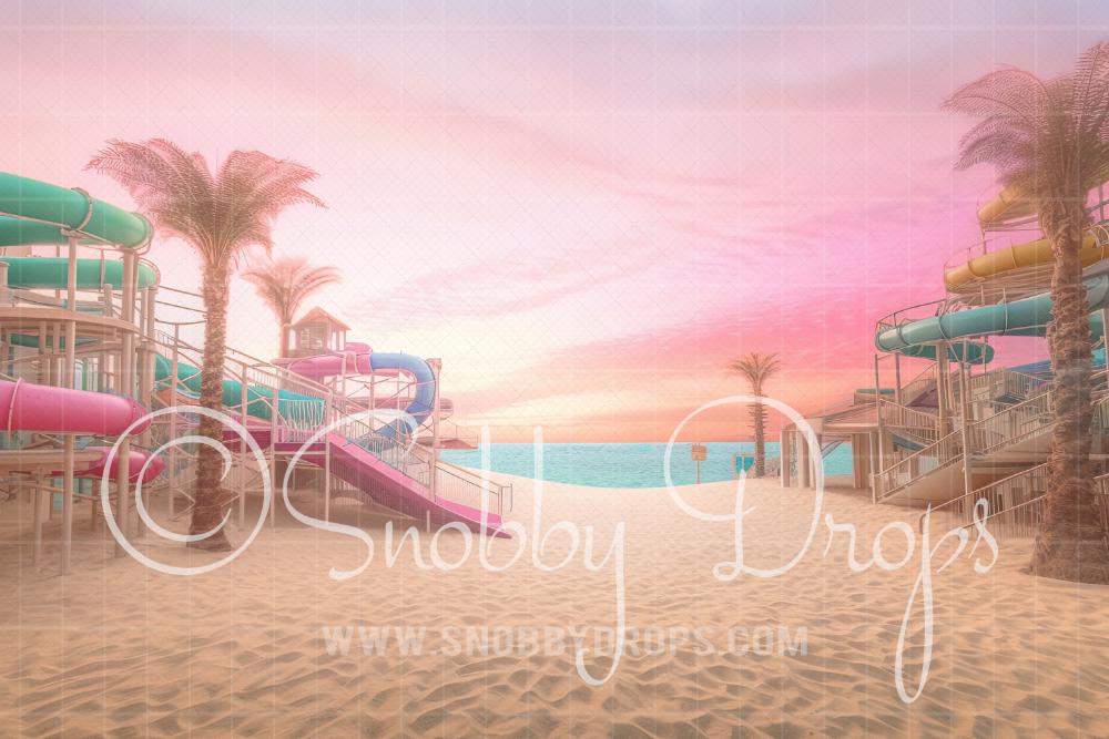 Snobby Drops Malibu Doll Beach Waterpark Fabric Backdrop Made in the