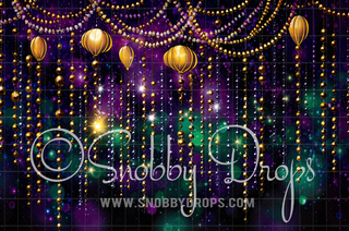 Mardi Gras Curtain Beads Fabric Backdrop-Fabric Photography Backdrop-Snobby Drops Fabric Backdrops for Photography, Exclusive Designs by Tara Mapes Photography, Enchanted Eye Creations by Tara Mapes, photography backgrounds, photography backdrops, fast shipping, US backdrops, cheap photography backdrops