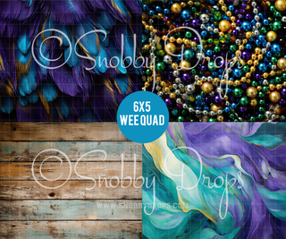 Mardi Gras Wee Quad-Rubber Wee Floor-Snobby Drops Fabric Backdrops for Photography, Exclusive Designs by Tara Mapes Photography, Enchanted Eye Creations by Tara Mapes, photography backgrounds, photography backdrops, fast shipping, US backdrops, cheap photography backdrops