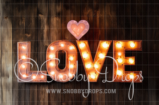 Marquee Lights "LOVE" Valentine Fabric Backdrop-Fabric Photography Backdrop-Snobby Drops Fabric Backdrops for Photography, Exclusive Designs by Tara Mapes Photography, Enchanted Eye Creations by Tara Mapes, photography backgrounds, photography backdrops, fast shipping, US backdrops, cheap photography backdrops