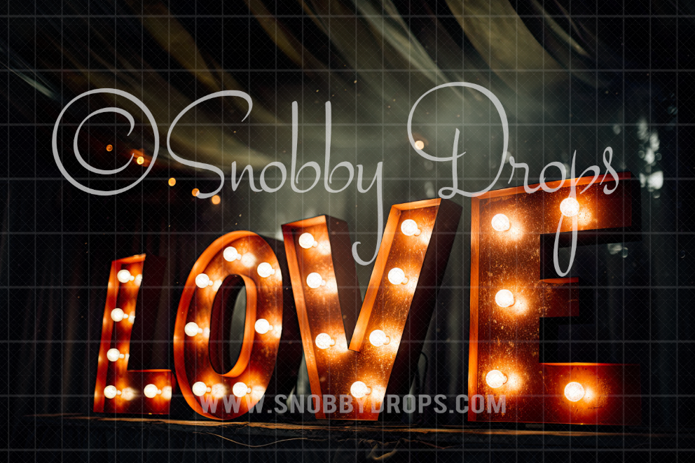 Snobby Marquee LOVE Valentine Fabric Backdrop by Snobby Drops