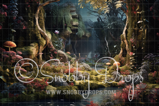 Mystic Fairy Forest Fabric Backdrop-Fabric Photography Backdrop-Snobby Drops Fabric Backdrops for Photography, Exclusive Designs by Tara Mapes Photography, Enchanted Eye Creations by Tara Mapes, photography backgrounds, photography backdrops, fast shipping, US backdrops, cheap photography backdrops