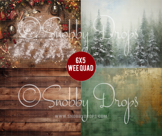 Natural Christmas Wee Quad-Rubber Wee Floor-Snobby Drops Fabric Backdrops for Photography, Exclusive Designs by Tara Mapes Photography, Enchanted Eye Creations by Tara Mapes, photography backgrounds, photography backdrops, fast shipping, US backdrops, cheap photography backdrops