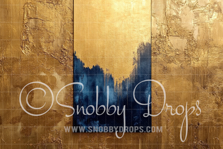 Navy Blue and Gold Skinny-Drop-on-Drop Fine Art Fabric Backdrop-Skinny-Drop-on-Drop Fabric Backdrop-Snobby Drops Fabric Backdrops for Photography, Exclusive Designs by Tara Mapes Photography, Enchanted Eye Creations by Tara Mapes, photography backgrounds, photography backdrops, fast shipping, US backdrops, cheap photography backdrops