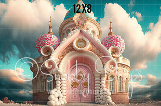 Nutcracker Castle Fabric Backdrop-Fabric Photography Backdrop-Snobby Drops Fabric Backdrops for Photography, Exclusive Designs by Tara Mapes Photography, Enchanted Eye Creations by Tara Mapes, photography backgrounds, photography backdrops, fast shipping, US backdrops, cheap photography backdrops