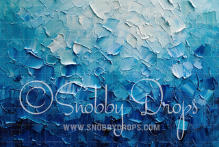 Oil Paint Blue Texture Fine Art Fabric Backdrop-Fabric Photography Backdrop-Snobby Drops Fabric Backdrops for Photography, Exclusive Designs by Tara Mapes Photography, Enchanted Eye Creations by Tara Mapes, photography backgrounds, photography backdrops, fast shipping, US backdrops, cheap photography backdrops