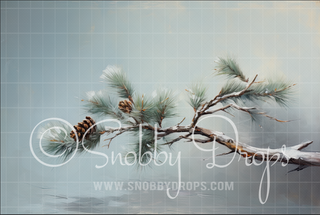 Oil Painting Winter Tree Branch Newborn Fabric Backdrop-Fabric Photography Backdrop-Snobby Drops Fabric Backdrops for Photography, Exclusive Designs by Tara Mapes Photography, Enchanted Eye Creations by Tara Mapes, photography backgrounds, photography backdrops, fast shipping, US backdrops, cheap photography backdrops