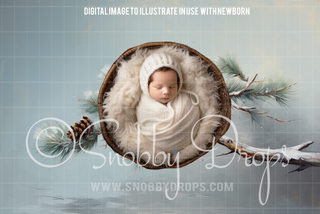 Oil Painting Winter Tree Branch Newborn Fabric Backdrop-Fabric Photography Backdrop-Snobby Drops Fabric Backdrops for Photography, Exclusive Designs by Tara Mapes Photography, Enchanted Eye Creations by Tara Mapes, photography backgrounds, photography backdrops, fast shipping, US backdrops, cheap photography backdrops