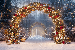 Ornament Arch Fabric Backdrop-Fabric Photography Backdrop-Snobby Drops Fabric Backdrops for Photography, Exclusive Designs by Tara Mapes Photography, Enchanted Eye Creations by Tara Mapes, photography backgrounds, photography backdrops, fast shipping, US backdrops, cheap photography backdrops