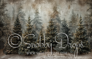 Painterly Christmas Pines Fabric Backdrop-Fabric Photography Backdrop-Snobby Drops Fabric Backdrops for Photography, Exclusive Designs by Tara Mapes Photography, Enchanted Eye Creations by Tara Mapes, photography backgrounds, photography backdrops, fast shipping, US backdrops, cheap photography backdrops