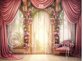 Painterly Flower Room Fabric Backdrop-Fabric Photography Backdrop-Snobby Drops Fabric Backdrops for Photography, Exclusive Designs by Tara Mapes Photography, Enchanted Eye Creations by Tara Mapes, photography backgrounds, photography backdrops, fast shipping, US backdrops, cheap photography backdrops