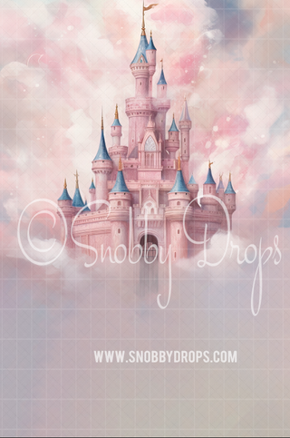 Painterly Princess Castle Fabric Backdrop Sweep-Fabric Photography Backdrop-Snobby Drops Fabric Backdrops for Photography, Exclusive Designs by Tara Mapes Photography, Enchanted Eye Creations by Tara Mapes, photography backgrounds, photography backdrops, fast shipping, US backdrops, cheap photography backdrops