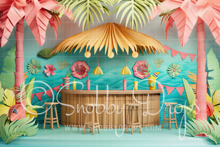 Paper Art Tropical Backdrop-Fabric Photography Backdrop-Snobby Drops Fabric Backdrops for Photography, Exclusive Designs by Tara Mapes Photography, Enchanted Eye Creations by Tara Mapes, photography backgrounds, photography backdrops, fast shipping, US backdrops, cheap photography backdrops