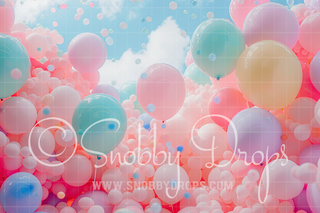 Pastel Balloon Explosion Fabric Backdrop-Fabric Photography Backdrop-Snobby Drops Fabric Backdrops for Photography, Exclusive Designs by Tara Mapes Photography, Enchanted Eye Creations by Tara Mapes, photography backgrounds, photography backdrops, fast shipping, US backdrops, cheap photography backdrops