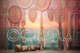 Pastel Boho Room Fabric Backdrop-Fabric Photography Backdrop-Snobby Drops Fabric Backdrops for Photography, Exclusive Designs by Tara Mapes Photography, Enchanted Eye Creations by Tara Mapes, photography backgrounds, photography backdrops, fast shipping, US backdrops, cheap photography backdrops