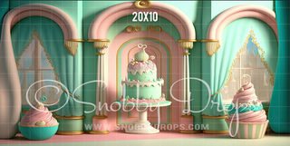 Pastel Cake Fabric Backdrop-Fabric Photography Backdrop-Snobby Drops Fabric Backdrops for Photography, Exclusive Designs by Tara Mapes Photography, Enchanted Eye Creations by Tara Mapes, photography backgrounds, photography backdrops, fast shipping, US backdrops, cheap photography backdrops