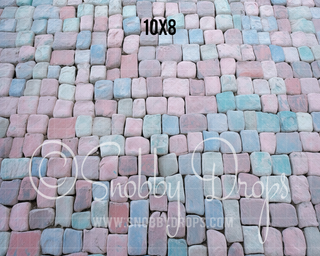 Pastel Candy Brick Fabric or Rubber Backed Floor-Floor-Snobby Drops Fabric Backdrops for Photography, Exclusive Designs by Tara Mapes Photography, Enchanted Eye Creations by Tara Mapes, photography backgrounds, photography backdrops, fast shipping, US backdrops, cheap photography backdrops