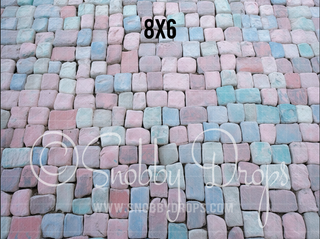 Pastel Candy Brick Fabric or Rubber Backed Floor-Floor-Snobby Drops Fabric Backdrops for Photography, Exclusive Designs by Tara Mapes Photography, Enchanted Eye Creations by Tara Mapes, photography backgrounds, photography backdrops, fast shipping, US backdrops, cheap photography backdrops