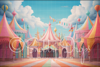 Pastel Circus Tent Fabric Backdrop-Fabric Photography Backdrop-Snobby Drops Fabric Backdrops for Photography, Exclusive Designs by Tara Mapes Photography, Enchanted Eye Creations by Tara Mapes, photography backgrounds, photography backdrops, fast shipping, US backdrops, cheap photography backdrops