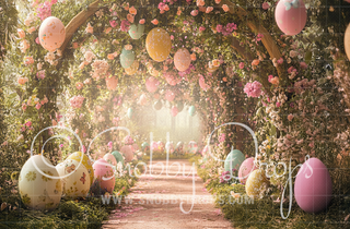 Pastel Easter Egg Arch Fabric Backdrop-Fabric Photography Backdrop-Snobby Drops Fabric Backdrops for Photography, Exclusive Designs by Tara Mapes Photography, Enchanted Eye Creations by Tara Mapes, photography backgrounds, photography backdrops, fast shipping, US backdrops, cheap photography backdrops