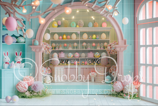 Pastel Easter Room Fabric Backdrop-Fabric Photography Backdrop-Snobby Drops Fabric Backdrops for Photography, Exclusive Designs by Tara Mapes Photography, Enchanted Eye Creations by Tara Mapes, photography backgrounds, photography backdrops, fast shipping, US backdrops, cheap photography backdrops